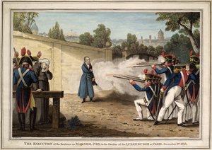 Henrettelsen av marskalk Michel Ney nær Luxembourghagen 7. desember 1815, 1816 av Innocent Louis Goubaud