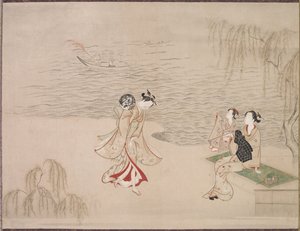 Skjønnheter ved kysten, ca. 1765-1792. av Ippitsusai Bunchō