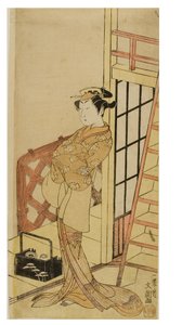 Kabuki-skuespiller i karakter som kvinne (onnagata)