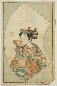 Skuespilleren Arashi Hinaji, fra "A Picture Book of Stage Fans (Ehon butai ogi)" av Ippitsusai Bunchō