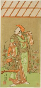 Skuespilleren Ichikawa Komazo II som Soga no Juro Sukenari forkledd som en revefanger i stykket Kagami-ga-ike Omokage Soga, fremført på Nakamura Theatre i den første måneden, 1770 av Ippitsusai Bunchō