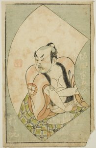 Skuespilleren Sakata Hangoro II, fra "A Picture Book of Stage Fans (Ehon butai ogi)" av Ippitsusai Bunchō