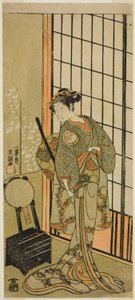 Skuespilleren Segawa Kikunojo II som prinsesse Hitomaru (Hitormaru Hime) (?) i Play Soga Moyo Aigo no Wakamatsu (?), fremført på Nakamura Theatre (?) i den første måneden, 1769 (?) av Ippitsusai Bunchō
