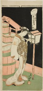 Courtesan Chibune fra Ebiya House, fra serien "Fuji-bumi (foldede kjærlighetsbrev)" av Ippitsusai Bunchō