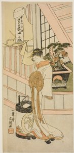 Kurtisanen Handayu fra Nakaomiya House of Pleasure, fra serien "Fuji-bumi (foldede kjærlighetsbrev)"