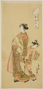 Courtesan Somenosuke fra Matsubaya House, fra serien "Fuji-bumi (foldede kjærlighetsbrev)" av Ippitsusai Bunchō