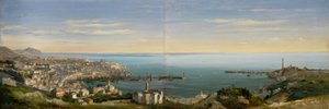 Utsikt over Genova med havnen av Ippolito Caffi