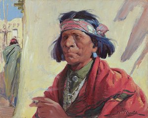 Taos Indian (olje på lerret) av Ira Diamond Gerald Cassidy