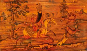 Detalj av en Qajar-kiste