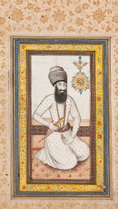 Portrett av Karim Khan Zand, en av et par med Nadir Shah, Qajar Iran