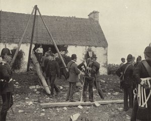 Utkastelsesscene (s/hvitt bilde) av Irish Photographer