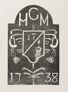 Rubbing av en hjørnestein som viser frimurersymboler, datert 1738 av Irish School