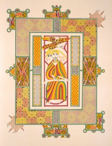 Saint John the Evangelist, fra en faksimilekopi av Evangeliene til Mac Regol, utgitt av Day & Son av Irish School