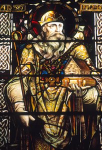 Glassmaleri som viser St. Patrick av Irish School