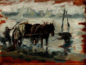 Samler tare (panel) av Isaac (circle of) Israels