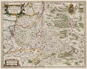 Kart over Vest-Russland Fra: Nordlige og østlige deler, 1664 av Isaac Abrahamsz. Massa