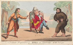 Eine Delitanti-Aufführung von Midas in Turnbridge Wells, Oktober 1792 av Isaac Cruikshank