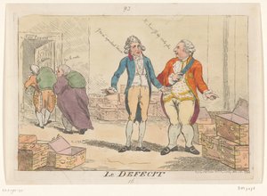 Tegneserie om den franske finanskrisen, 1788 Le Defecit (tittel på objekt)