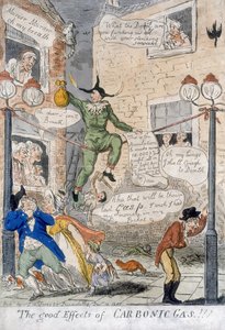 The Good Effects of Carbonic Gas!, 1807 (håndfarget gravering) av Isaac Cruikshank