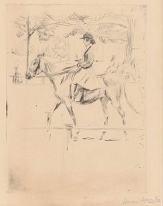 Kvinne til hest av Isaac Israels (signed by artist)