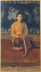 En javanesisk kvinne sittende, ca. 1916 (olje på lerret)