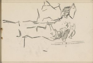 Fire figurer med hodeplagg, i profil av Isaac Israels