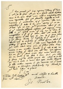 Brev fra Sir Issac Newton til William Briggs, 20. juni 1682.
