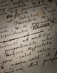 To sider med revisjoner av Principia Mathematica av Isaac Newton