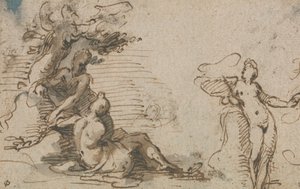 Klassisk studie av tre figurer av Isaac Oliver