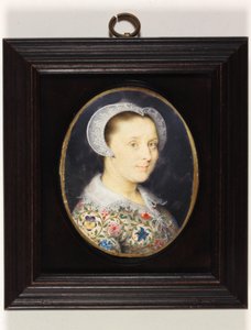 Elizabeth Harding, fru Isaac Oliver (akvarell på vellum) av Isaac Oliver