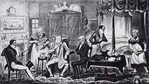 En mann som lider av virkningene av overtilfredshet av Isaac Robert Cruikshank