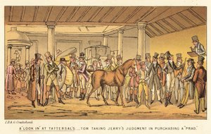 En titt inn på Tattersalls av Isaac, Robert and George Cruikshank