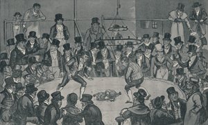 At the Royal Cockpit, 1821, 1920. Kunstnere: Isaac Robert Cruikshank, George Cruikshank. av Isaac, Robert and George Cruikshank
