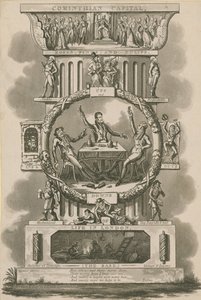 Korintisk hovedstad, roser, rosa og tulipaner; Oppturer og nedturer, inn og ut av livet i London av Isaac, Robert and George Cruikshank