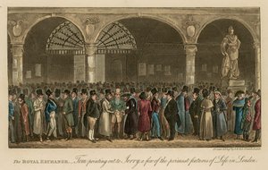 The Royal Exchange: Tom påpeker for Jerry noen av de viktigste trekk ved livet i London av Isaac, Robert and George Cruikshank