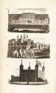 Custom House, Pressegjengen og Tower of London av Isaac Taylor