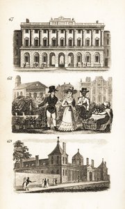 Royal Academy, Covent Garden og British Museum av Isaac Taylor