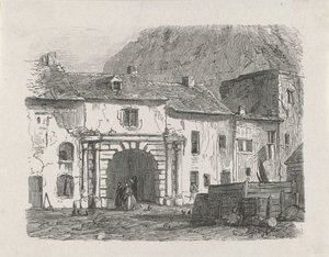 Port i Claussen-forstaden til Luxembourg by av Isaac Weissenbruch