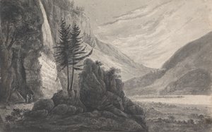 Fjelllandskap med inskripsjon til Salomon Gessner (Sveits)