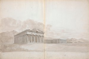 To tempelruiner med studier av Isaac Weld