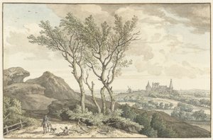 Utsikt over Bentheim slott av Isaac de Moucheron