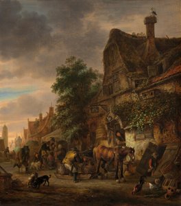 Arbeidere før et vertshus, 1645.