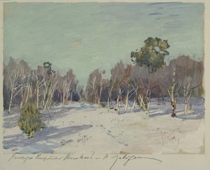 Hage i snø, 1880-tallet av Isaak Ilyich Levitan