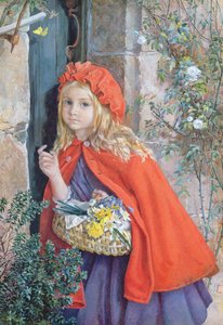 Rødhette, 1862 (wc und gouache på papir) av Isabel Oakley Naftel