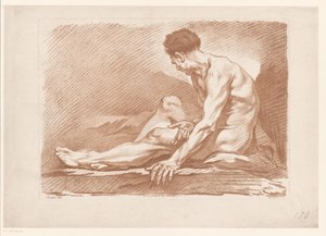 Studer sittende mann av Isak Henningsen