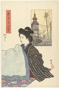 Shinbashi (tittel på objekt) Tolv utsikt over Tokyo (serietittel) Tokyo junikei (serietittel på objekt) av Ishii Hakutei