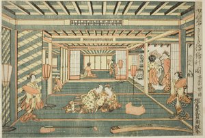 Perspektivbilde av et stort rom (Senjojiki uki-e no zu) av Ishikawa Toyonobu