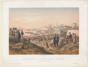 Landing av den tyrkiske hæren ved Yevpatoria under kommando av Omer Pasha, 1855