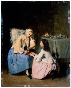 Hos den syke venn, 1800-tallet av Isidore Patrois