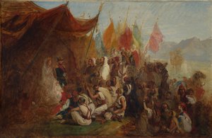 Skisse for mottak av keiser Napoleon III og keiserinne Eugénie..., 1860, ca. 1862-67. av Isidore Pils